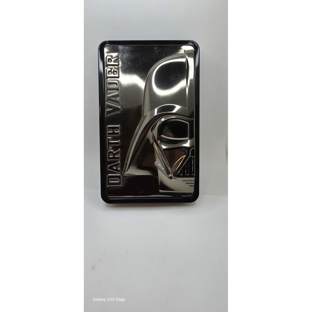 Darth Vader metal 3d hinged empty black an silver metal star wars box